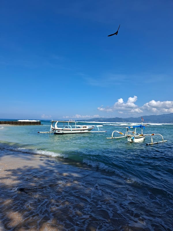 Witness captures coastal views in Karangasem, Indonesia beachfront scene