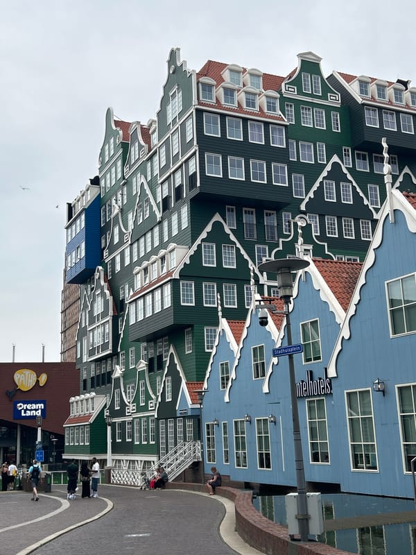 Zaandam architecture and summer blooms, street level