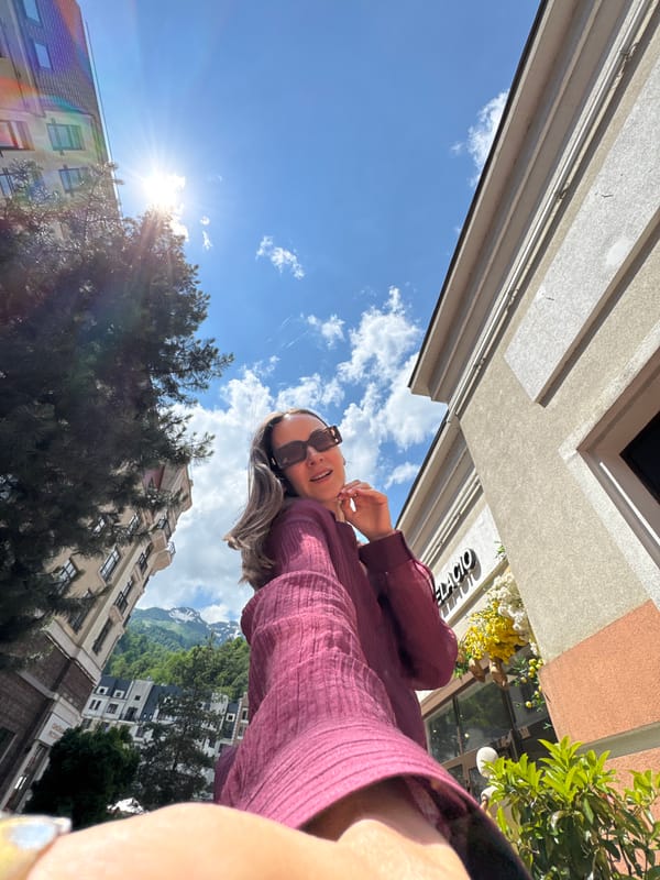 Morning stroll through Estosadok's mountain resort village