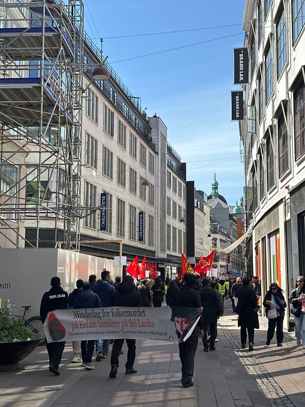 Tiger flag protesters march through Copenhagen streets demanding self-determination rights