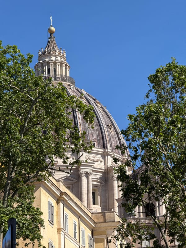 Morning scenes captured around Vatican City, Rome souvenir stands