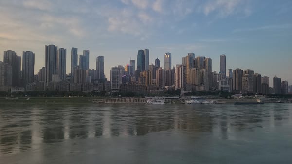 Urban waterfront scenes captured during morning hours