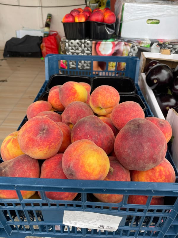 Fresh produce market documented in Olginka, Russia