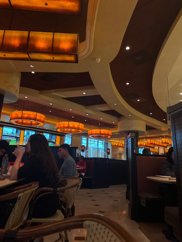 Late night dining experience documented at Puebla Cheesecake Factory