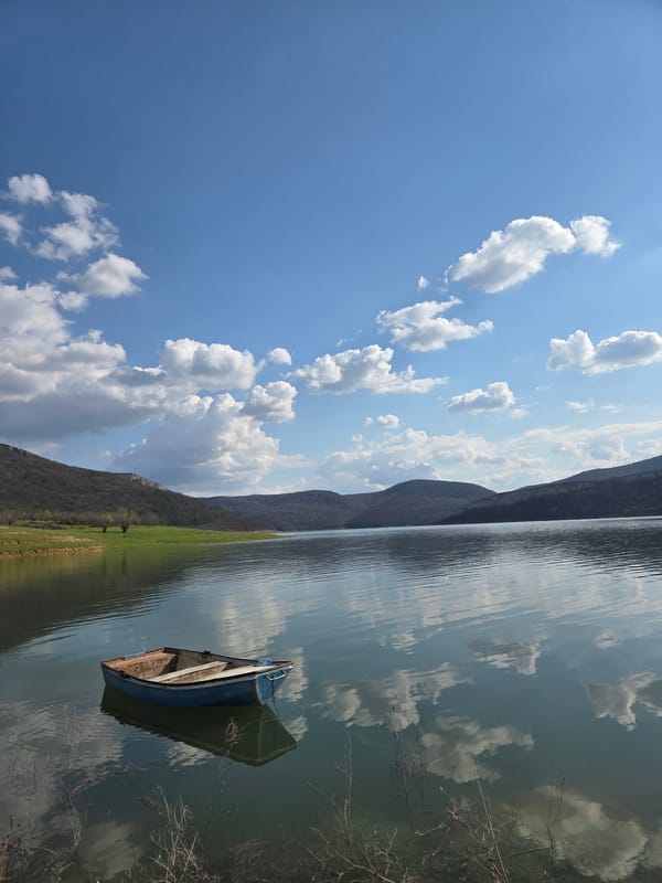 Peaceful boat scene documented at Bulgarian lake