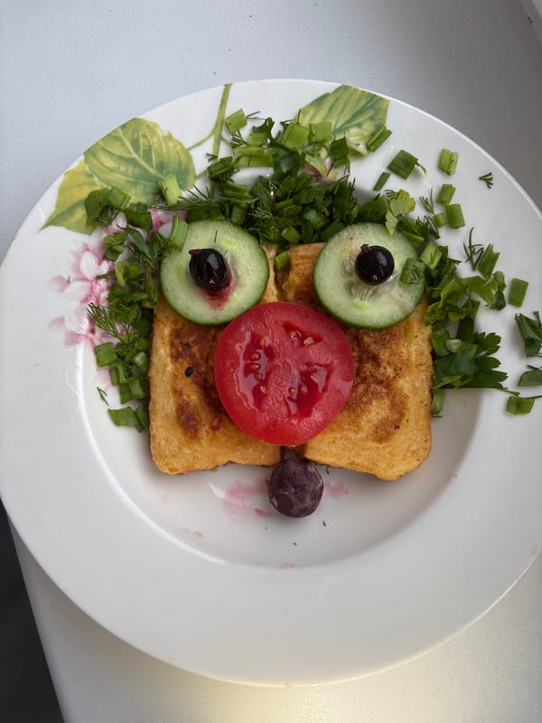 Japanese-style breakfast plated in Izhevsk, Russia