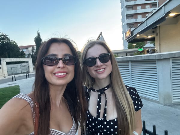 Woman documents casual afternoon outing in urban setting