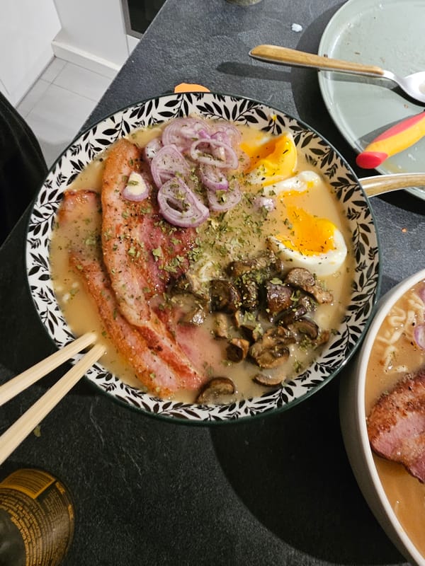 Ramen dinner documented in Pantin, France