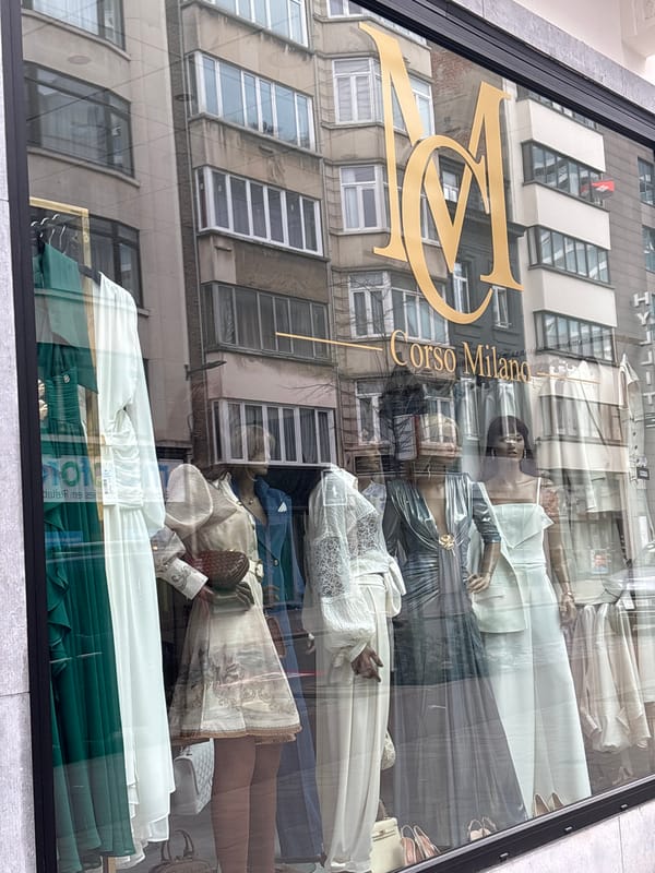 Morning commercial street scene documented in Antwerp, Belgium