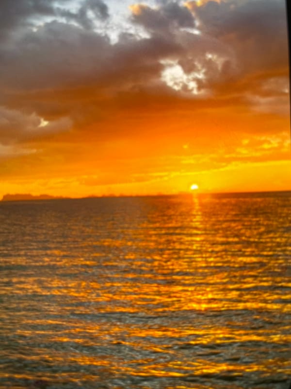 Sunsets, a backyard, a balcony, and a video game menu