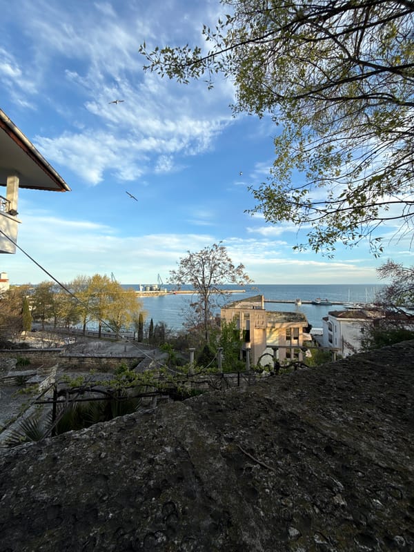 Coastal views captured in Balchik, Bulgaria under clear skies