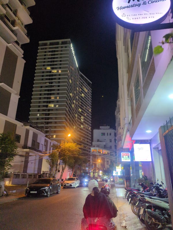 Nighttime coastal scenes documented across Quy Nhon, Vietnam