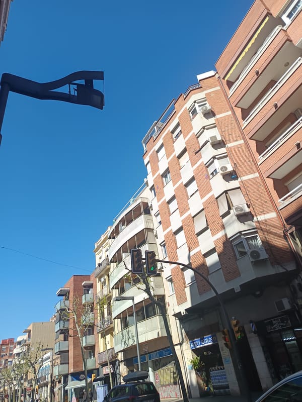 Residential street scene documented in L'Hospitalet de Llobregat, Spain