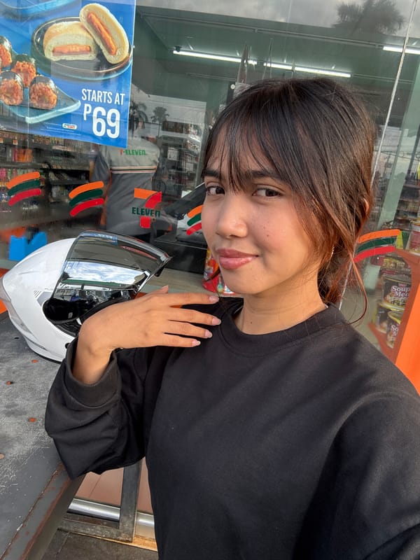 Selfie stop at a Tagum City 7-Eleven