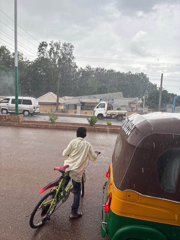 Heavy rainfall soaks streets in Bukuru, Nigeria