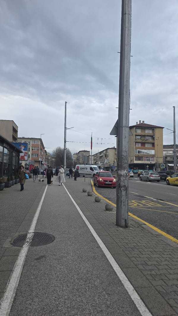 Afternoon street life documented across Blagoevgrad, Bulgaria