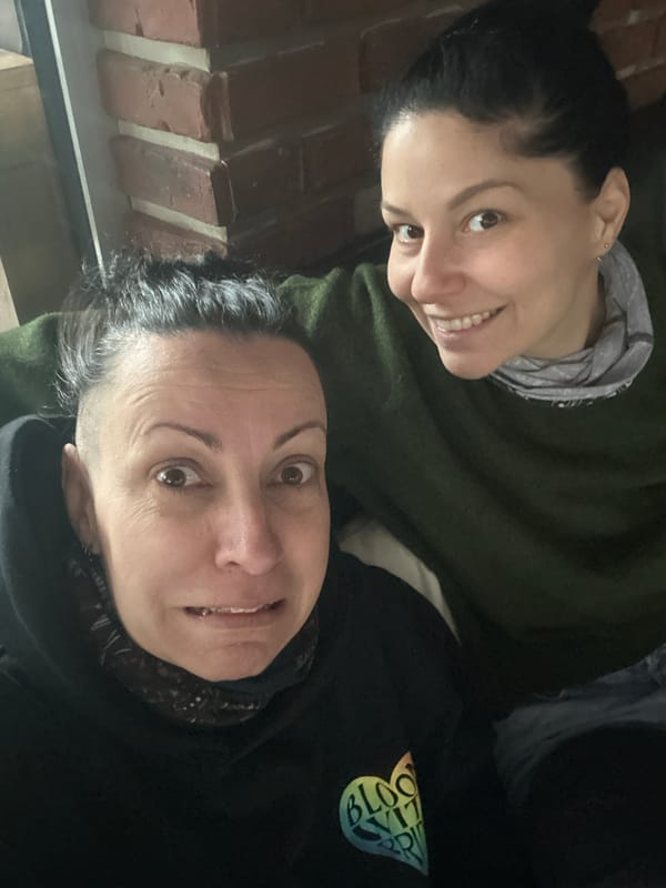 Women share morning coffee moment in Sofia cafe