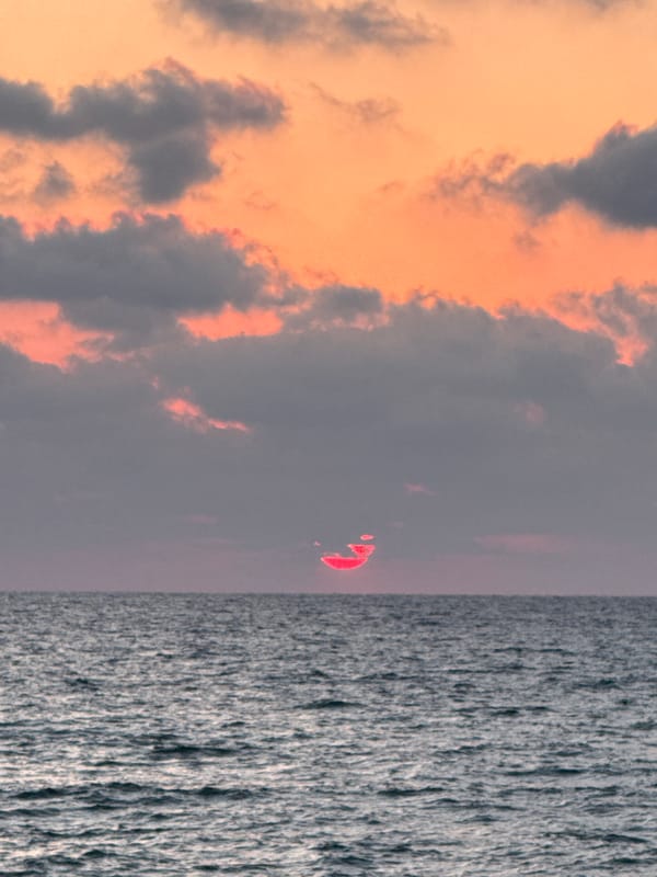 Sunset hour along the Tel Aviv Mediterranean coast