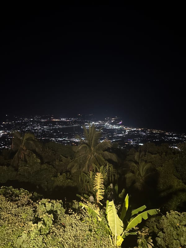 Night at The Roof Samui, lanterns, decks, and city views