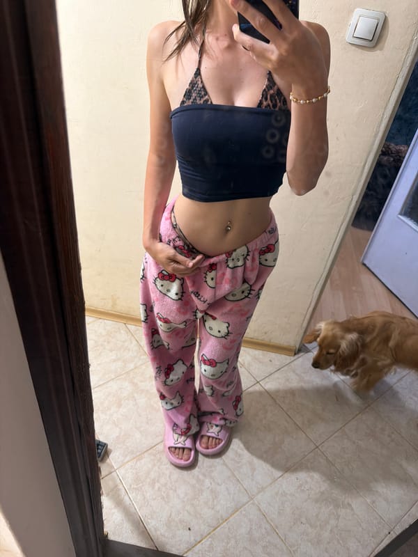Casual evening at home in Sofia with pets and accessories