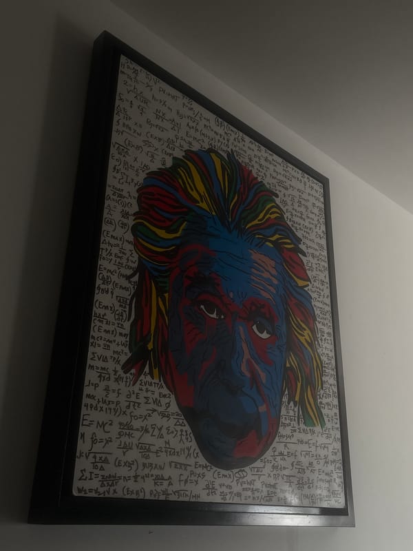 Mathematical portrait painting observed on wall in Mexican town