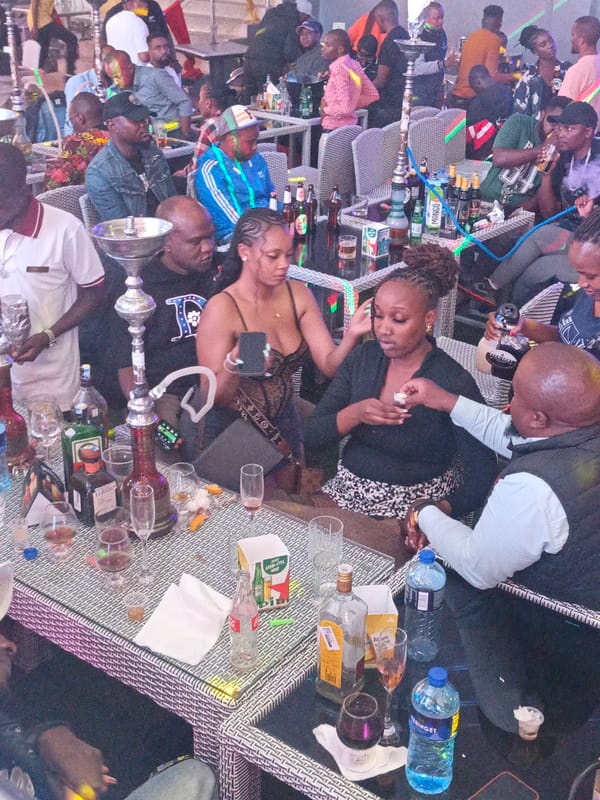 Late night club scene with DJs and crowds in Nairobi