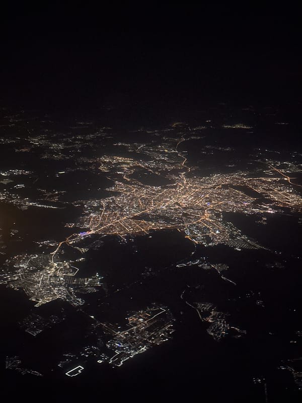 Woman filmed with aerial night views in Surgut, Russia