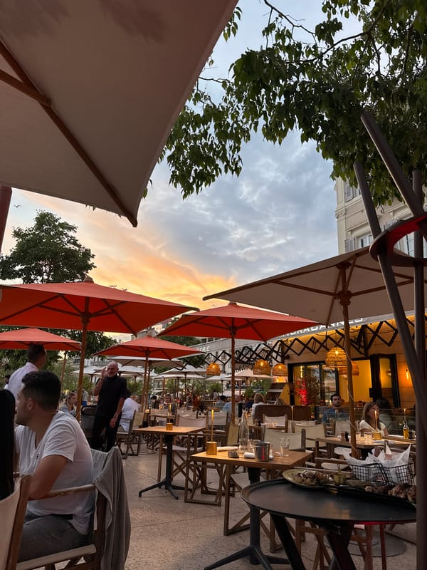 Evening dining scene captured at Baoli Cannes restaurant