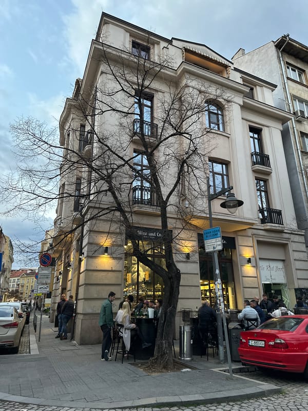 Tourist documents Sofia landmarks and street scenes in 12-minute walking tour