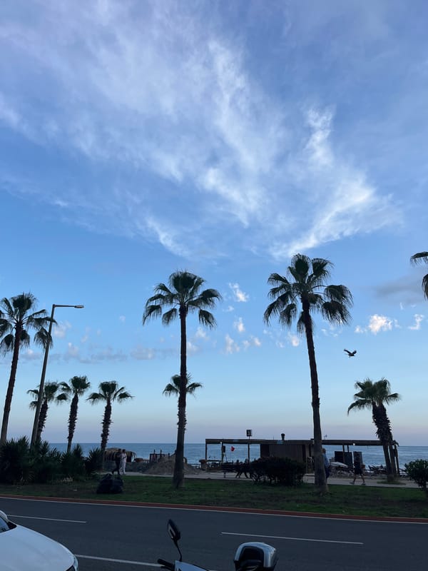 Afternoon beach scenes documented along Alanya's Mediterranean coastline
