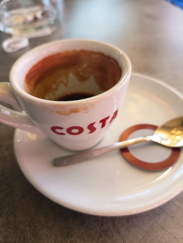 Morning coffee shop visit documented in Karnobat, Bulgaria