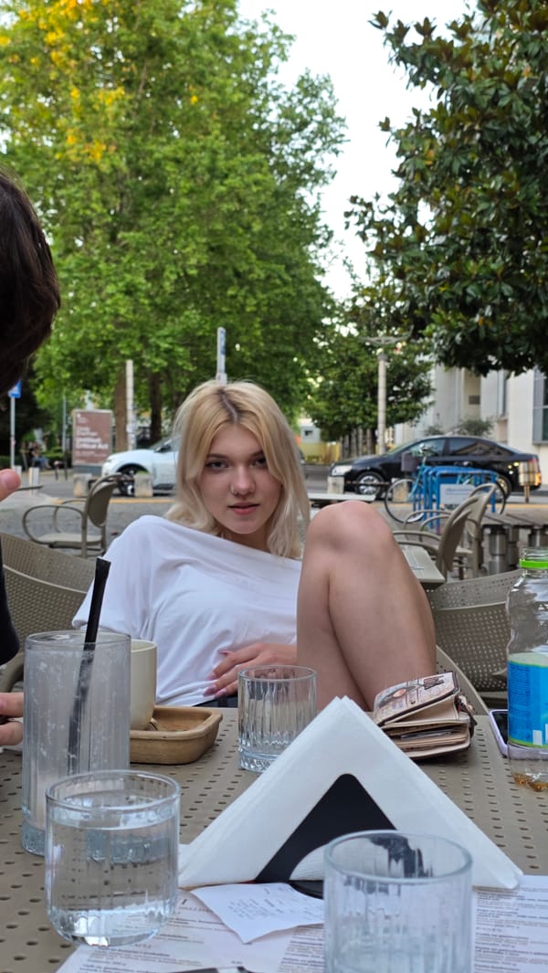 Cafe life captured in downtown Podgorica during evening hours