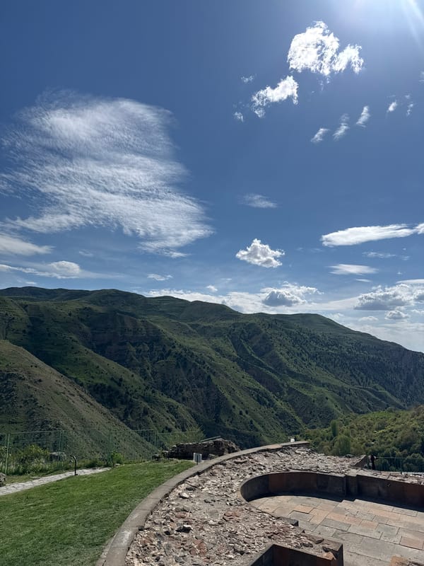 Ancient Garni Temple site documented amid Armenian mountains