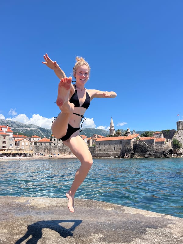 Woman in bikini spotted at multiple Budva coastal locations