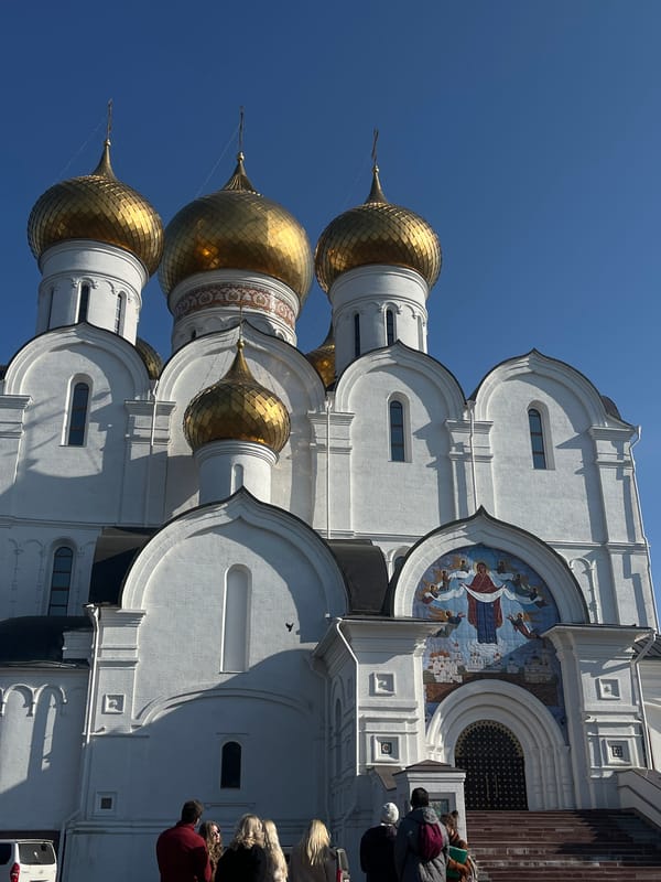 White Orthodox church documented in Rusanovo, Russia