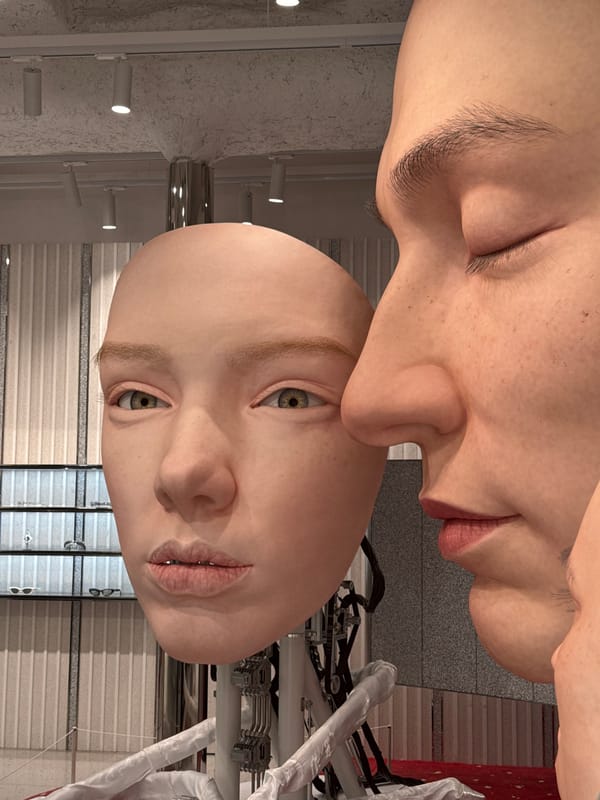Suspended human head sculptures spotted in Paris installation