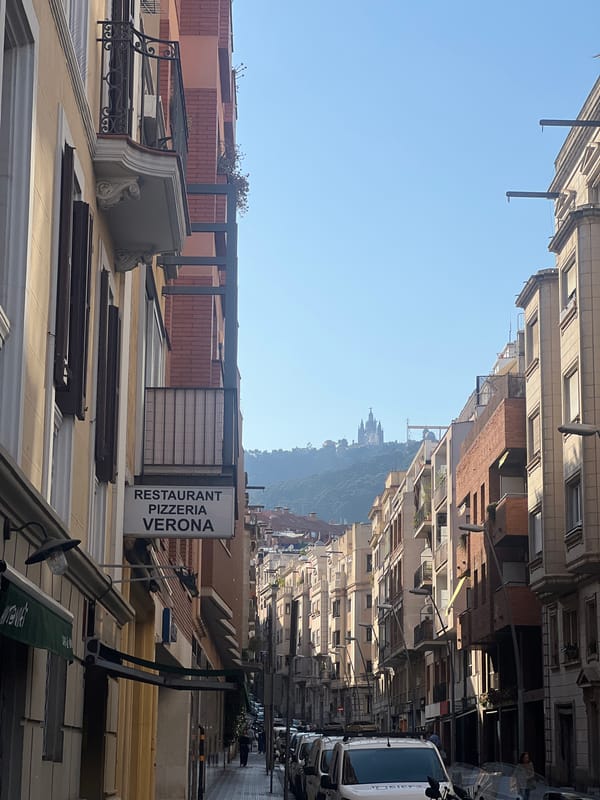 Barcelona streets and market shopping on a sunny afternoon