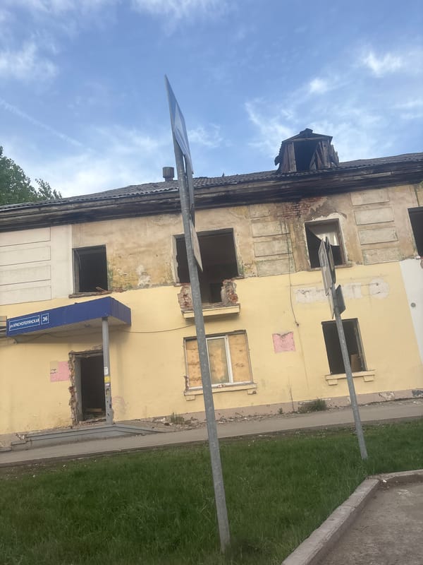 Deteriorating yellow building documented in Perm, Russia