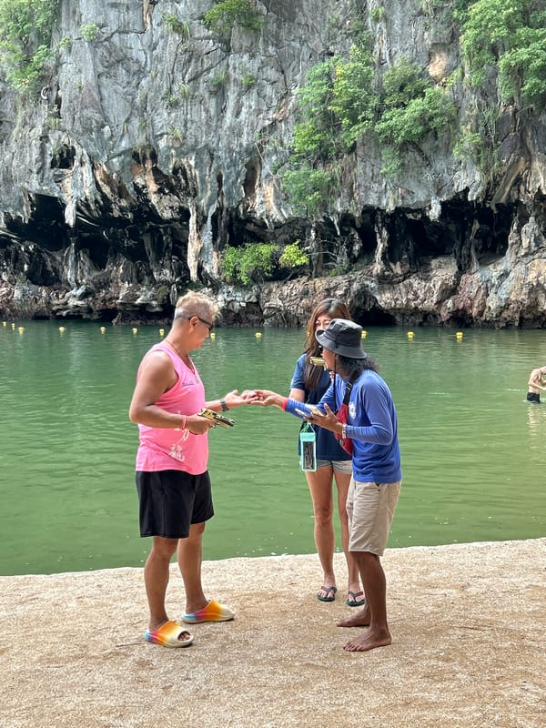 Casual beach hangout on the shores of Phang Nga Bay