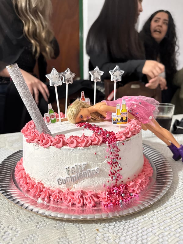 Birthday celebration with decorated cake observed in Santa Rosa, Argentina