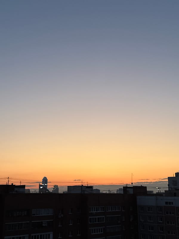 Yekaterinburg skyline glows at dusk