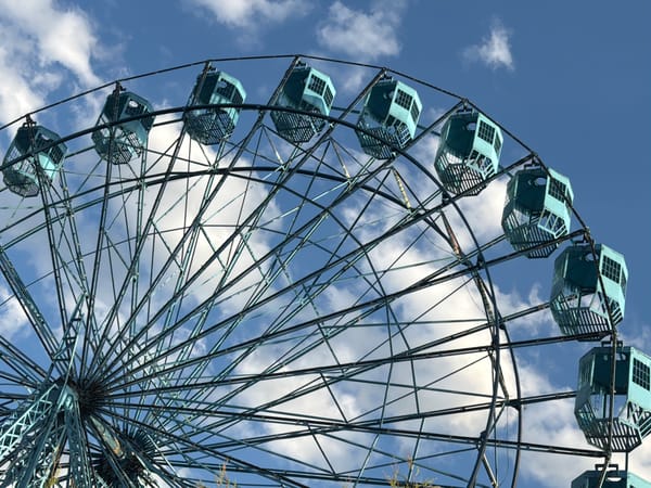 Leisure moments captured at Pokhara attraction with Ferris wheel