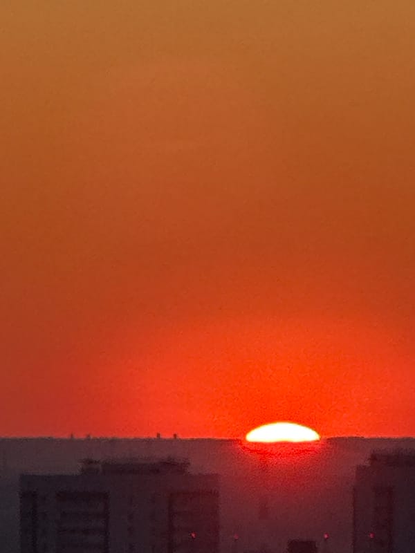 Sunset captured across Perm, Russia skyline April 12