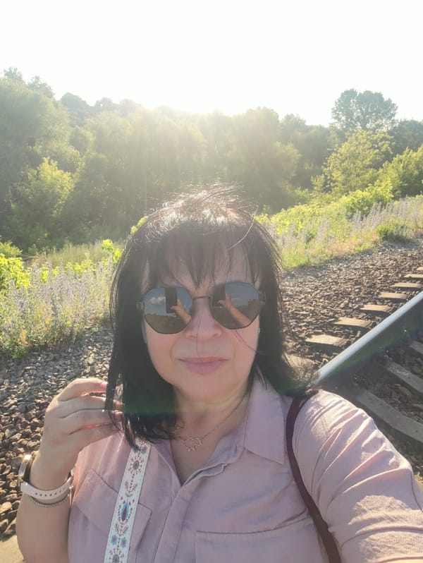 Afternoon at a sunny train station, selfies and architecture