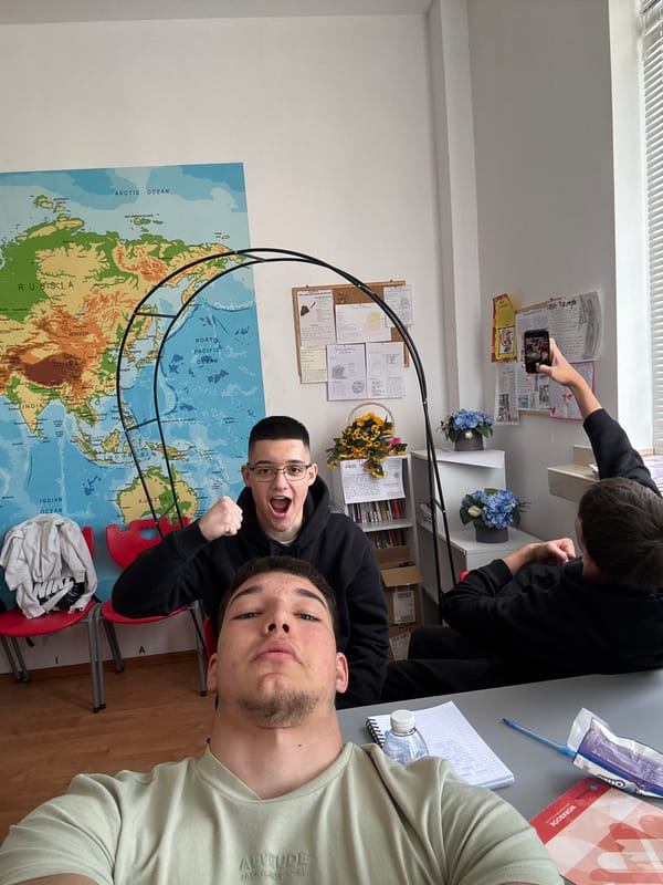Students photographed in classroom setting in Zlatograd, Bulgaria
