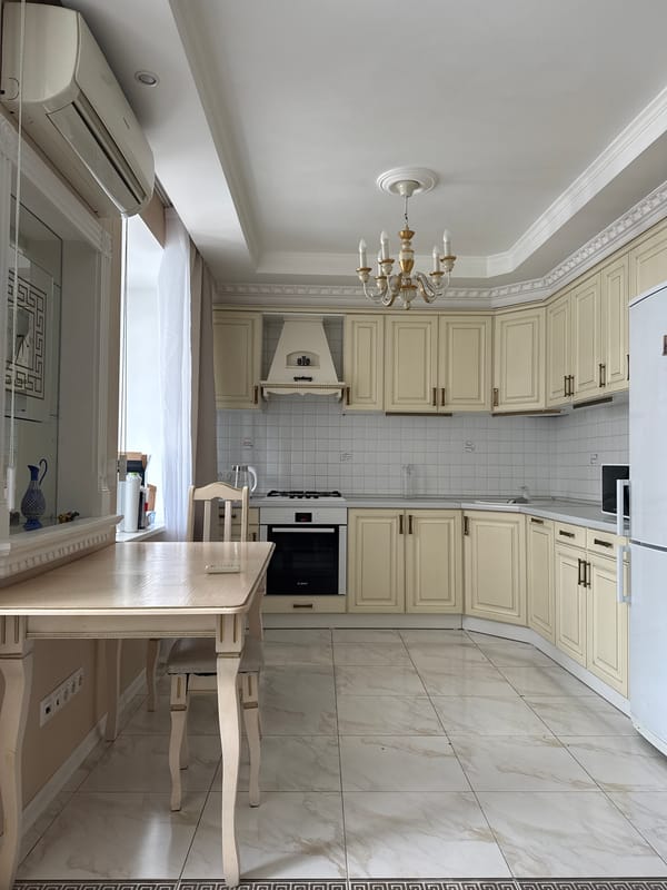 Inside a tidy, neutral-toned Moscow apartment