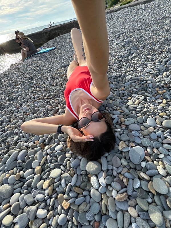 Beach day memories from Sochi's Black Sea pebble shores