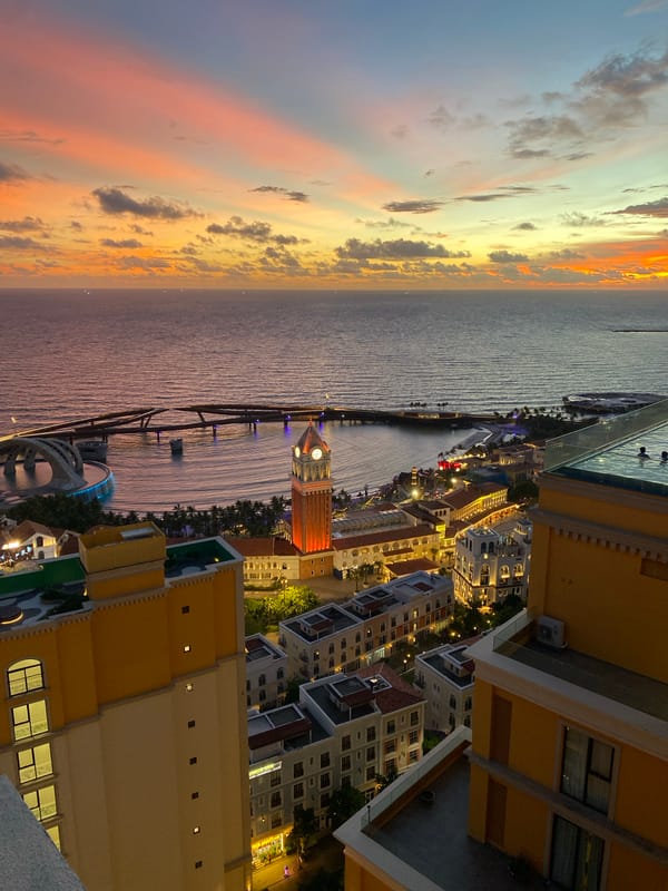 Watching the sunset from a Phú Quốc balcony