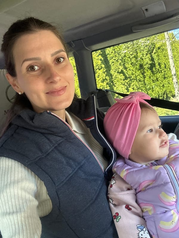 Mother and toddler spend morning moments in Wisła, Poland