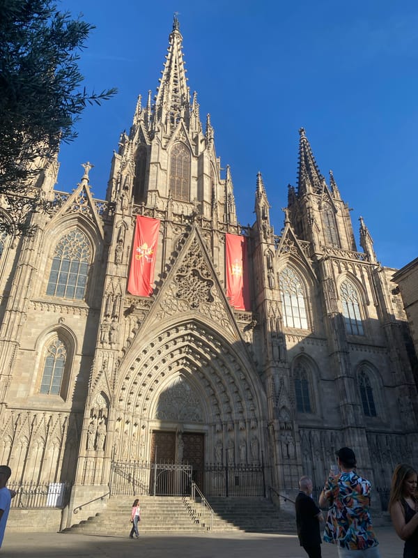 Street performers draw crowds in Barcelona's Gothic Quarter